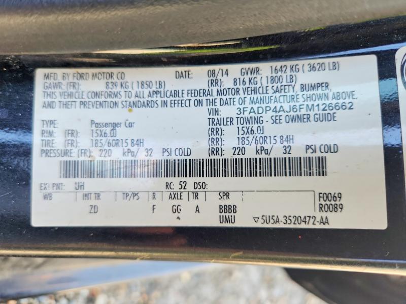 Продаж на аукціоні авто 2015 Ford Fiesta, vin: 3FADP4AJ6FM126662, номер лоту: 58537396
