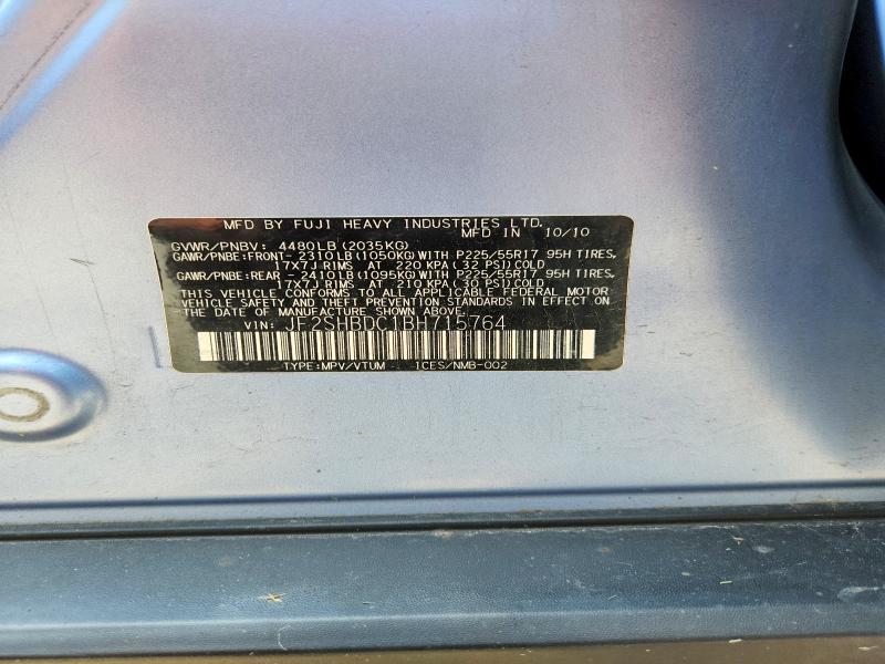 Продаж на аукціоні авто 2011 Subaru Forester, vin: JF2SHBDC1BH715764, номер лоту: 59305166