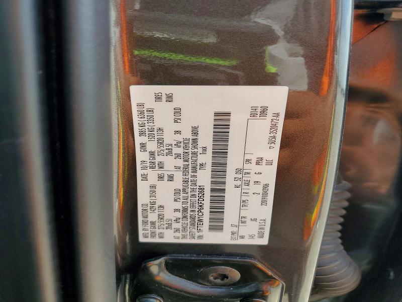Продаж на аукціоні авто 2019 Ford F150, vin: 1FTEW1CP6KFD52681, номер лоту: 58897876