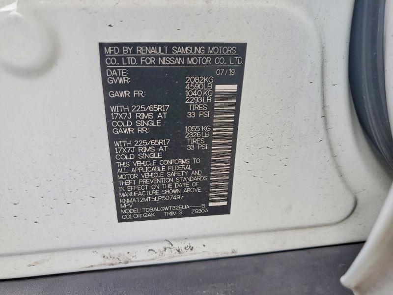2020 Nissan Rogue მანქანა იყიდება აუქციონზე, vin: KNMAT2MT5LP507497, აუქციონის ნომერი: 58588096