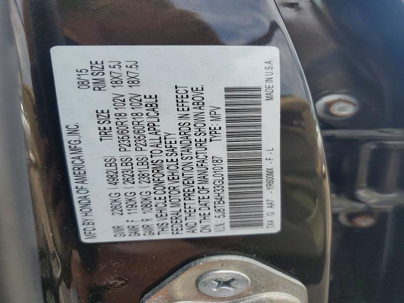 56856426 :رقم المزاد ، 5J8TB4H33GL010187 vin ، 2016 Acura Rdx مزاد بيع