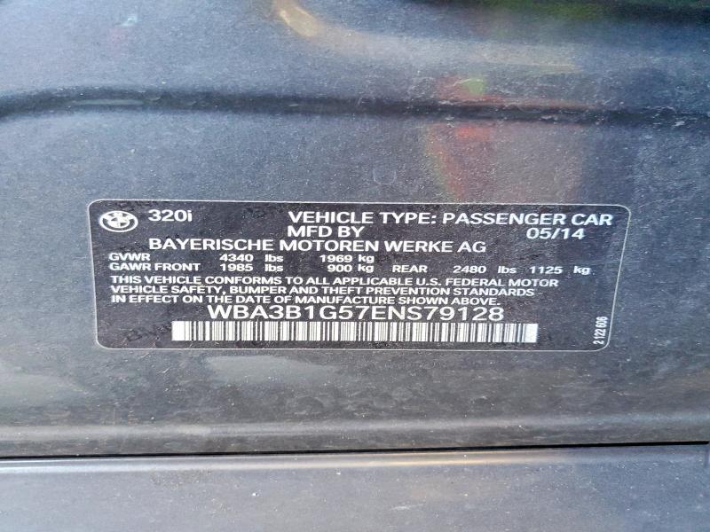 Aukcja sprzedaży 2014 Bmw 320, vin: WBA3B1G57ENS79128, numer aukcji: 57574516
