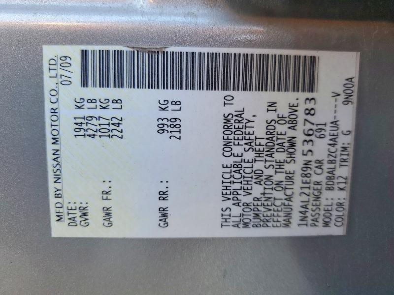 Aukcja sprzedaży 2009 Nissan Altima, vin: 1N4AL21E89N536783, numer aukcji: 56095546