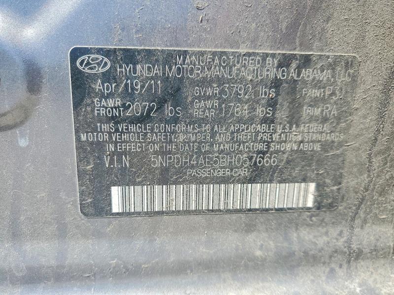 2011 Hyundai Elantra მანქანა იყიდება აუქციონზე, vin: 5NPDH4AE5BH057666, აუქციონის ნომერი: 55916596
