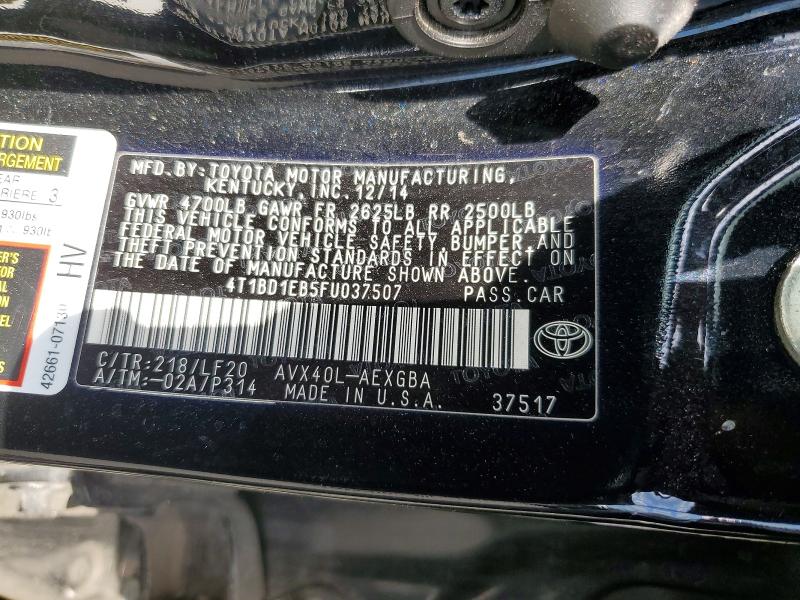 Aukcja sprzedaży 2015 Toyota Avalon Hybrid, vin: 4T1BD1EB5FU037507, numer aukcji: 55464816