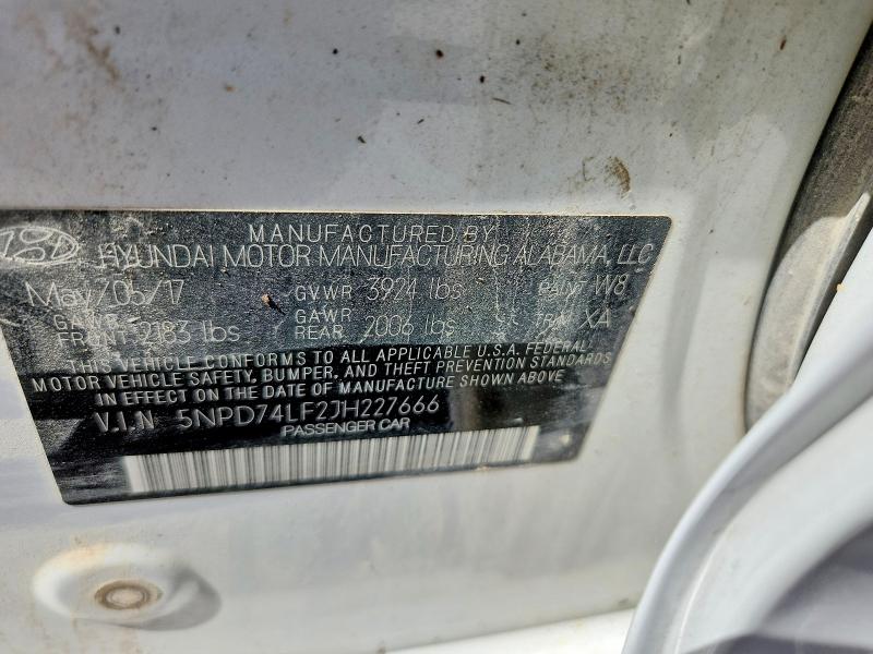 Продажа на аукционе авто 2018 Hyundai Elantra, vin: 5NPD74LF2JH227666, номер лота: 56962406