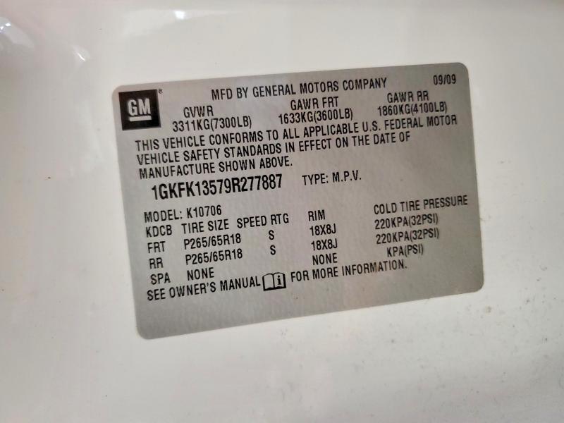 Продаж на аукціоні авто 2009 Gmc Yukon, vin: 1GKFK13579R277887, номер лоту: 58179386
