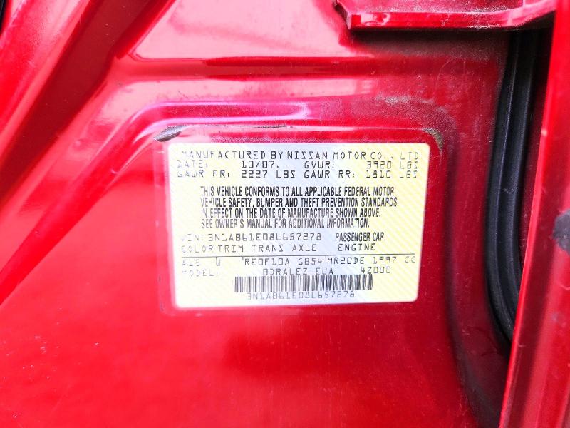 58935136 :رقم المزاد ، 3N1AB61E08L657278 vin ، 2008 Nissan Sentra مزاد بيع