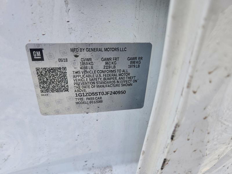 55812206 :رقم المزاد ، 1G1ZD5ST0JF240950 vin ، 2018 Chevrolet Malibu مزاد بيع