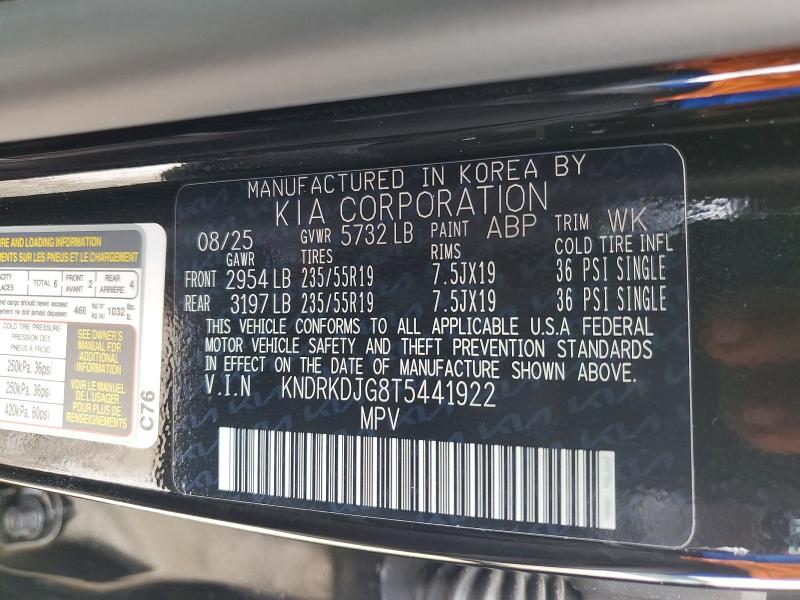 Aukcja sprzedaży 2026 Kia Sorento Hybrid, vin: KNDRKDJG8T5441922, numer aukcji: 56796946