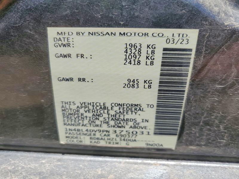 Aukcja sprzedaży 2023 Nissan Altima, vin: 1N4BL4DV9PN375031, numer aukcji: 58125076