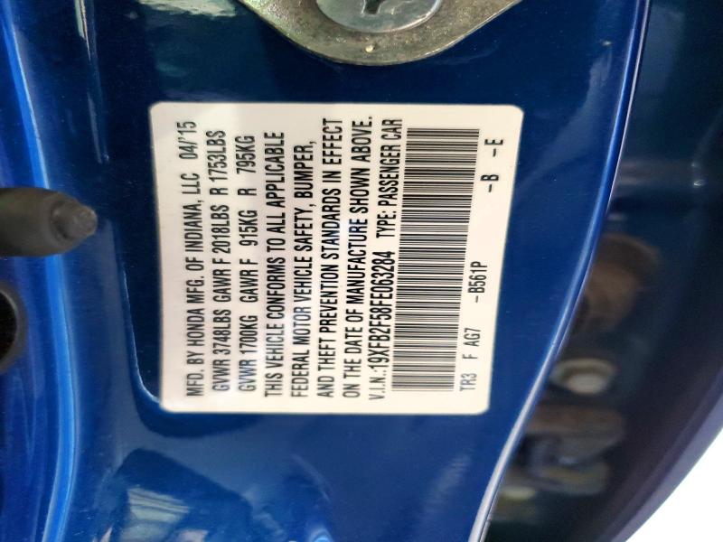Aukcja sprzedaży 2015 Honda Civic, vin: 19XFB2F58FE063284, numer aukcji: 57010226