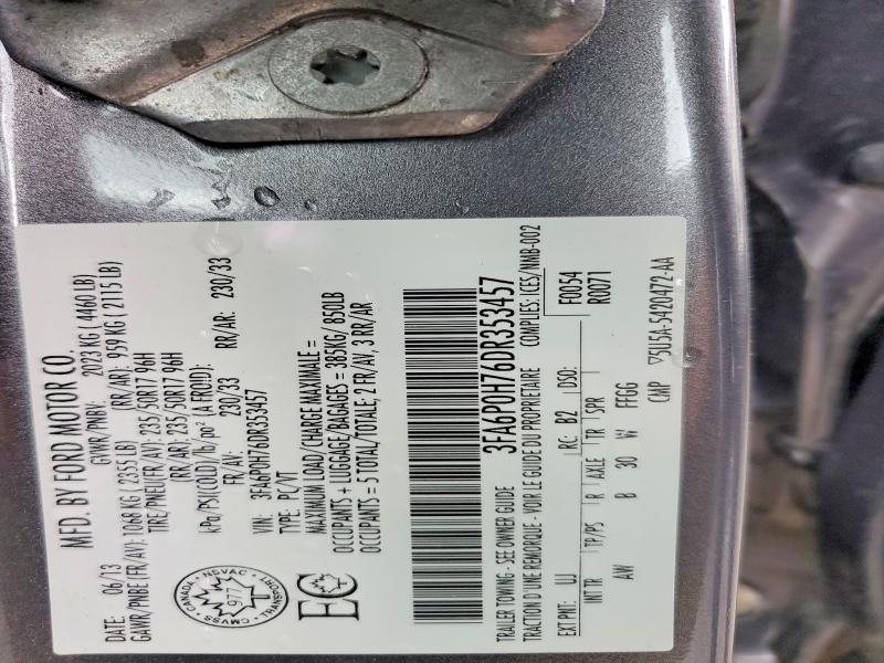 Aukcja sprzedaży 2013 Ford Fusion, vin: 3FA6P0H76DR353457, numer aukcji: 56316756