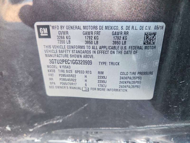 Продажа на аукционе авто 2016 Gmc Sierra, vin: 3GTU2PEC1GG320909, номер лота: 56813536