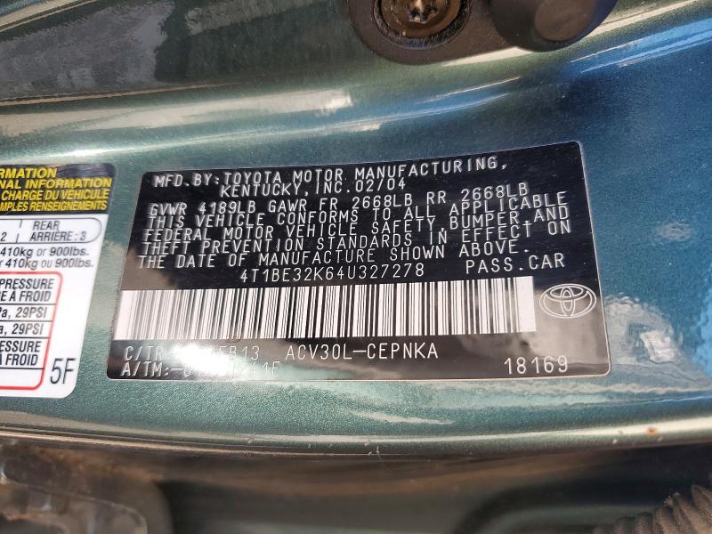 Aukcja sprzedaży 2004 Toyota Camry, vin: 4T1BE32K64U327278, numer aukcji: 55340896