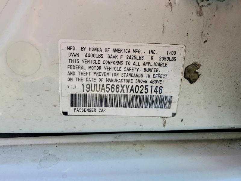 Aukcja sprzedaży 2000 Acura 3.2tl, vin: 19UUA566XYA025146, numer aukcji: 58478986
