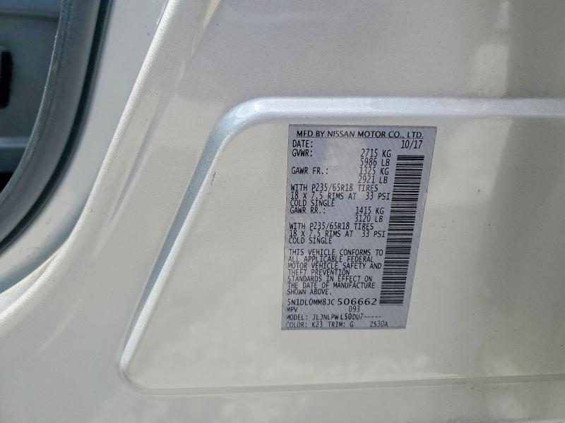 2018 Infiniti Qx60 მანქანა იყიდება აუქციონზე, vin: 5N1DL0MM8JC506662, აუქციონის ნომერი: 58651106