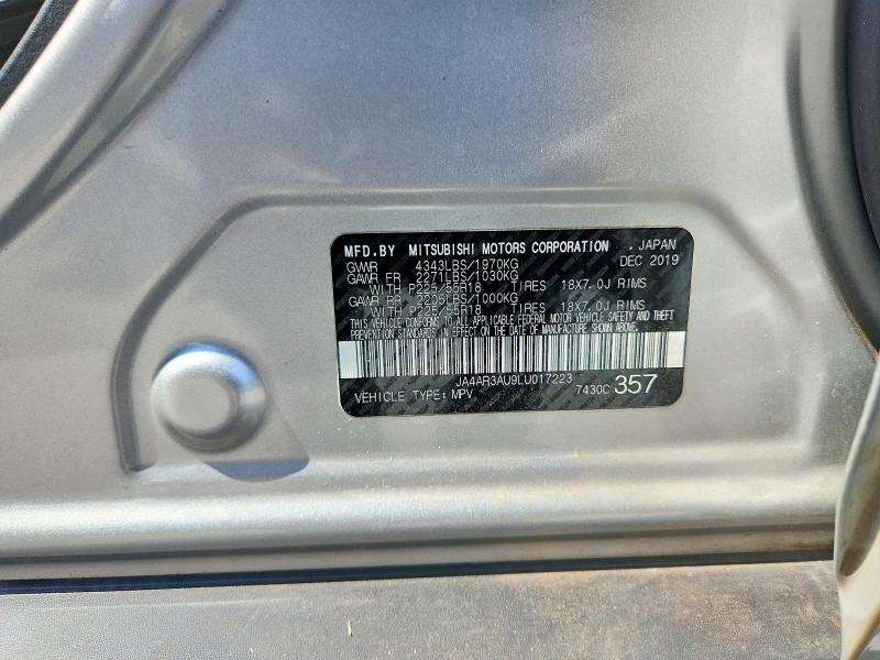 2020 Mitsubishi Outlander Sport მანქანა იყიდება აუქციონზე, vin: JA4AR3AU9LU017223, აუქციონის ნომერი: 58535156