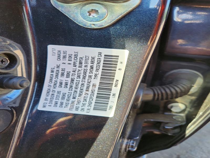 56154336 :رقم المزاد ، 2HGFC2F53JH511281 vin ، 2018 Honda Civic مزاد بيع