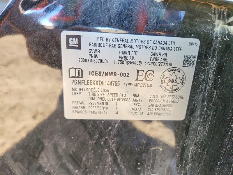 Aukcja sprzedaży 2013 Chevrolet Equinox, vin: 2GNFLEEKXD6144765, numer aukcji: 58303376