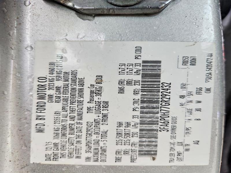 Продаж на аукціоні авто 2016 Ford Fusion, vin: 3FA6P0H77GR292432, номер лоту: 56141936