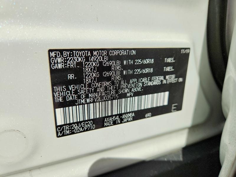 Продажа на аукционе авто 2020 Toyota Rav4, vin: JTMEWRFV2LJ035715, номер лота: 55957336