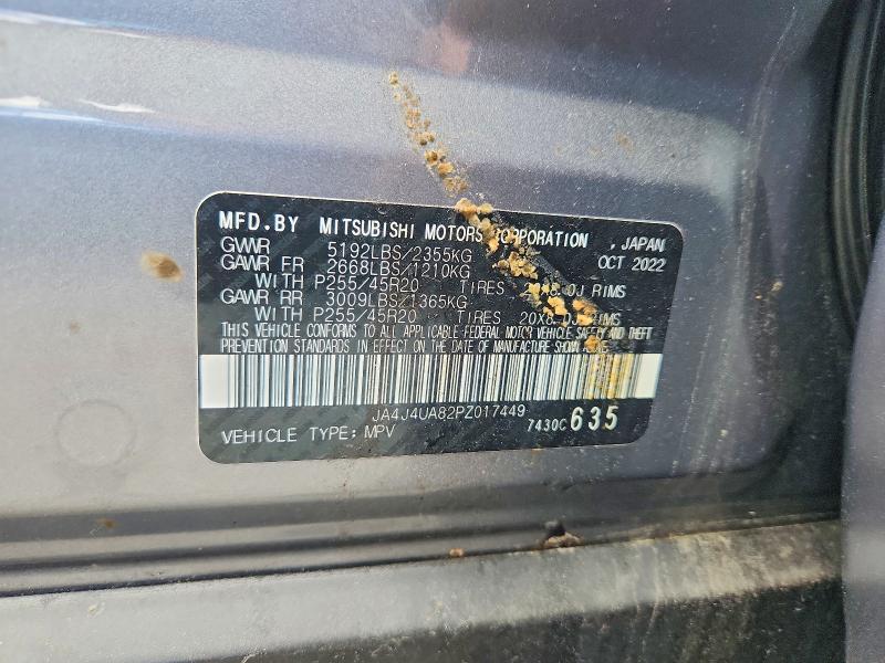2023 Mitsubishi Outlander მანქანა იყიდება აუქციონზე, vin: JA4J4UA82PZ017449, აუქციონის ნომერი: 56773666