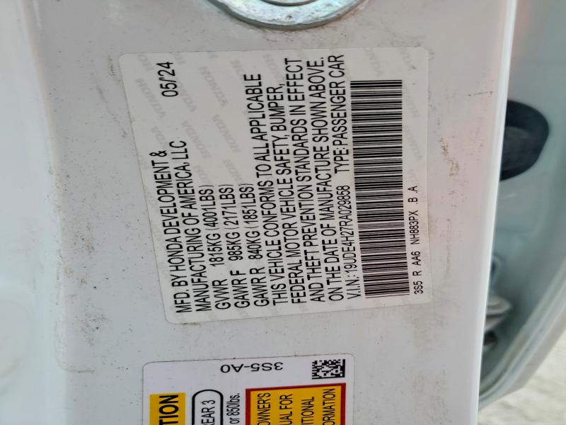 2024 Acura Integra მანქანა იყიდება აუქციონზე, vin: 19UDE4H27RA029858, აუქციონის ნომერი: 56955146