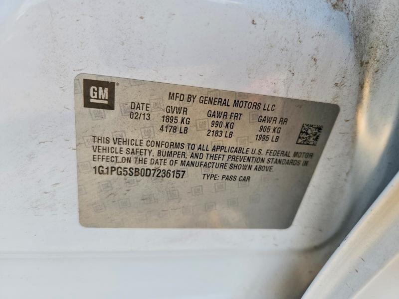 Aukcja sprzedaży 2013 Chevrolet Cruze, vin: 1G1PG5SB0D7236157, numer aukcji: 58062046