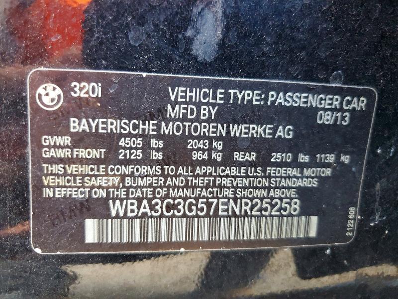 55523376 :رقم المزاد ، WBA3C3G57ENR25258 vin ، 2014 Bmw 320 مزاد بيع