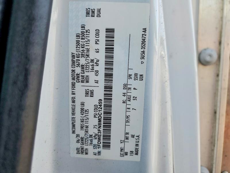 58435876 :رقم المزاد ، 1FDWE3FN8MDC12459 vin ، 2021 Ford E-350 مزاد بيع