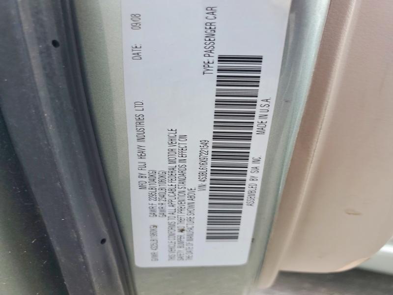 2009 Subaru Legacy მანქანა იყიდება აუქციონზე, vin: 4S3BL616X97221549, აუქციონის ნომერი: 57638186