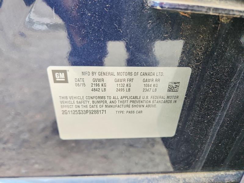2015 Chevrolet Impala მანქანა იყიდება აუქციონზე, vin: 2G1125S33F9288171, აუქციონის ნომერი: 56237956