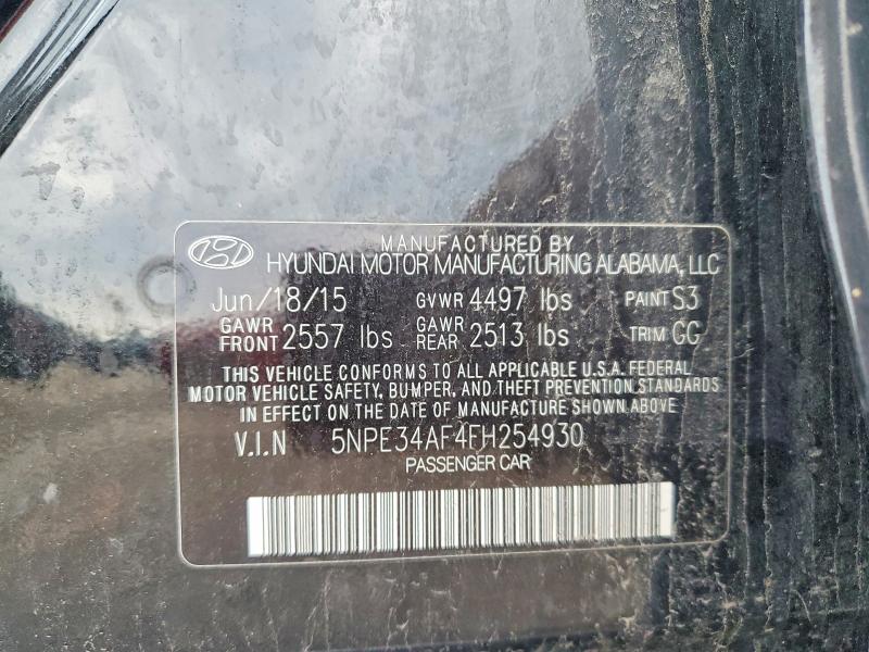 58417916 :رقم المزاد ، 5NPE34AF4FH254930 vin ، 2015 Hyundai Sonata مزاد بيع