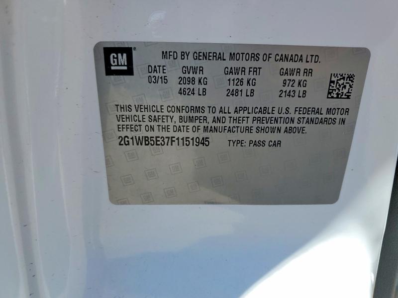 2015 Chevrolet Impala Limited მანქანა იყიდება აუქციონზე, vin: 2G1WB5E37F1151945, აუქციონის ნომერი: 55922816