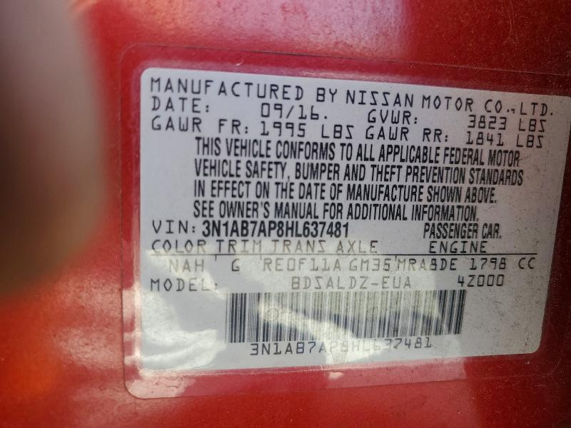Aukcja sprzedaży 2017 Nissan Sentra, vin: 3N1AB7AP8HL637481, numer aukcji: 54336196