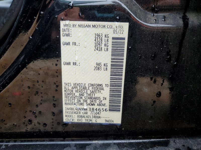 Продаж на аукціоні авто 2022 Nissan Altima, vin: 1N4BL4DVXNN384656, номер лоту: 56637746