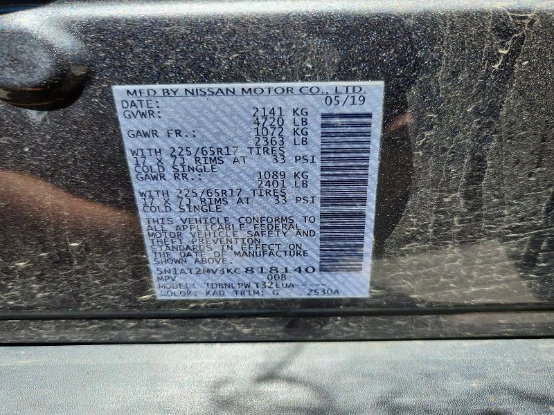 Aukcja sprzedaży 2019 Nissan Rogue, vin: 5N1AT2MV3KC818140, numer aukcji: 58359696