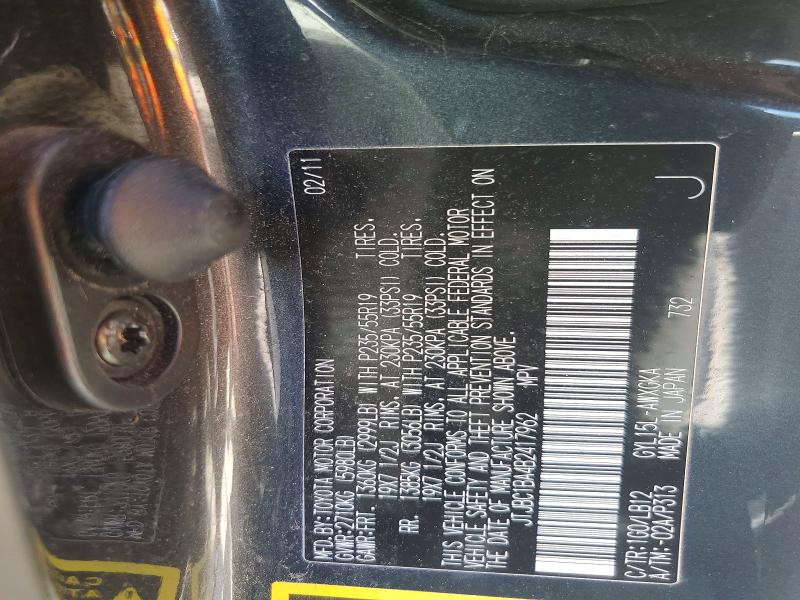 57505216 :رقم المزاد ، JTJBC1BA4B2417962 vin ، 2011 Lexus Rx مزاد بيع