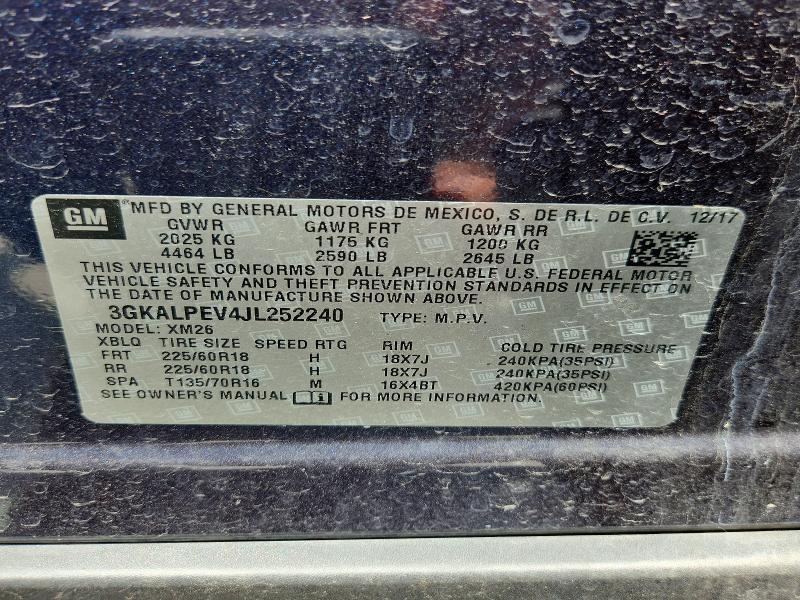 Продаж на аукціоні авто 2018 Gmc Terrain, vin: 3GKALPEV4JL252240, номер лоту: 85635165