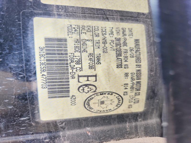 56403246 :رقم المزاد ، 3N1BC13E59L477703 vin ، 2009 Nissan Versa مزاد بيع