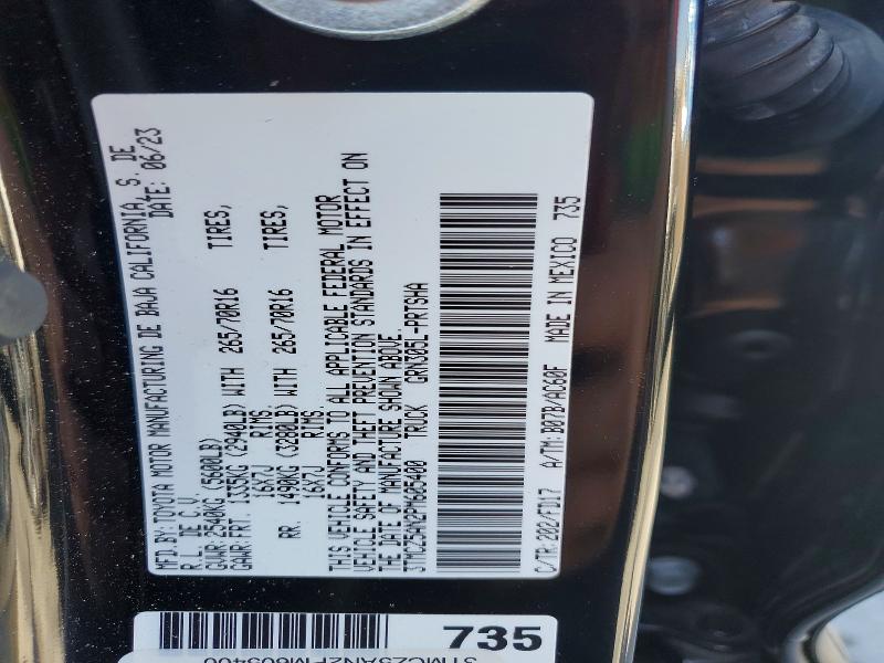 Aukcja sprzedaży 2023 Toyota Tacoma, vin: 3TMCZ5AN2PM605400, numer aukcji: 55793996