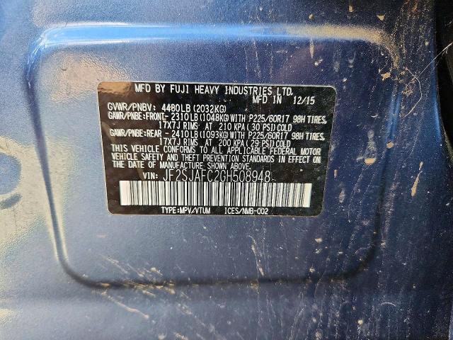 Продажа на аукционе авто 2016 Subaru Forester, vin: JF2SJAFC2GH508948, номер лота: 57950696