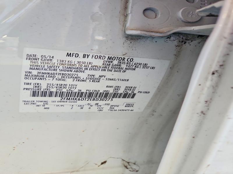 2014 Ford Flex მანქანა იყიდება აუქციონზე, vin: 2FMHK6DT2EBD30275, აუქციონის ნომერი: 57511736