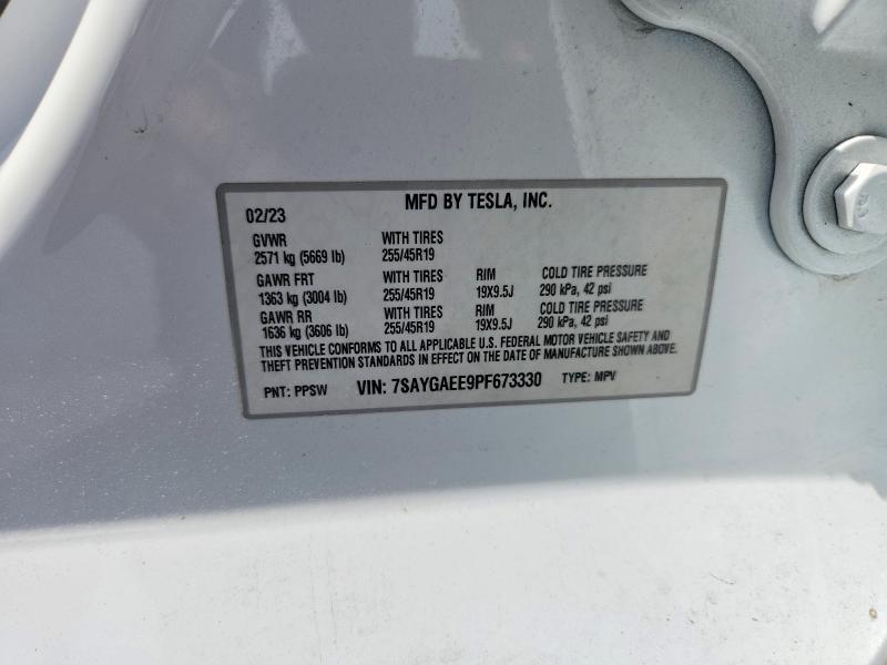 Aukcja sprzedaży 2023 Tesla Model Y, vin: 7SAYGAEE9PF673330, numer aukcji: 55714106