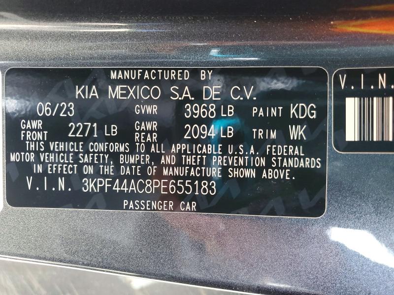 57083556 :رقم المزاد ، 3KPF44AC8PE655183 vin ، 2023 Kia Forte مزاد بيع
