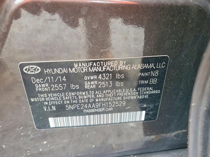 Aukcja sprzedaży 2015 Hyundai Sonata, vin: 5NPE24AA9FH152529, numer aukcji: 57020136