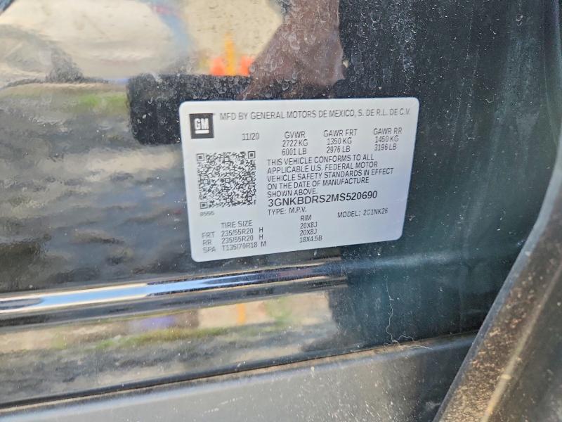 58600986 :رقم المزاد ، 3GNKBDRS2MS520690 vin ، 2021 Chevrolet Blazer مزاد بيع