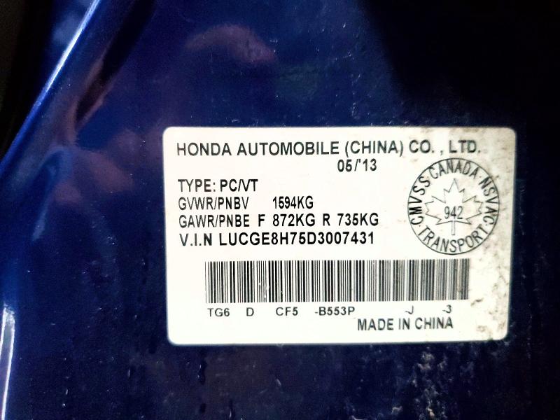 Продажа на аукционе авто 2013 Honda Fit, vin: LUCGE8H75D3007431, номер лота: 57724606