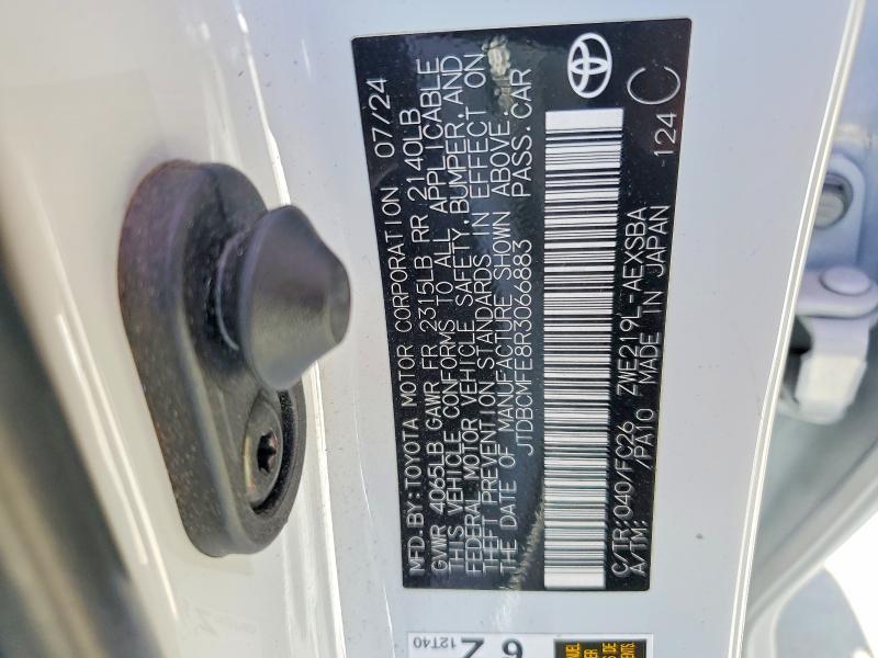 Продаж на аукціоні авто 2024 Toyota Corolla Hybrid, vin: JTDBCMFE8R3066883, номер лоту: 56703136